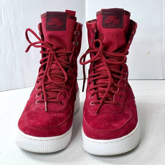 Nike SF Air Force 1 High 8.5 Special Field Red Crush 2018 Suede Nylon 857872-601 - Picture 12 of 15